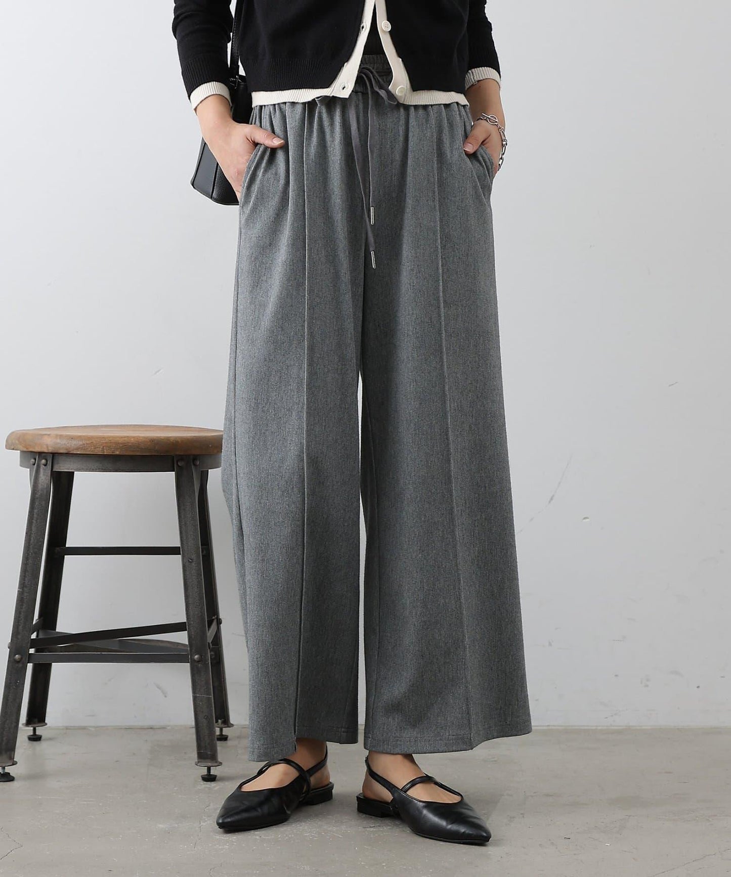 套裝可搭配 闊腿版型 中縫設計 4WAY彈力 闊腿褲