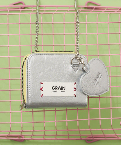 GRAIN/グレイン 二折心形吊飾 2WAY 錢包