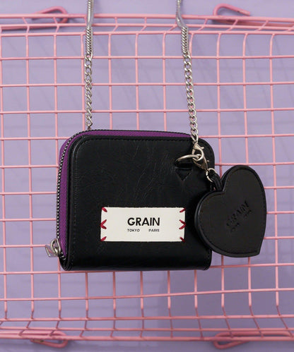 GRAIN/グレイン 二折心形吊飾 2WAY 錢包