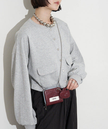 GRAIN/グレイン 二折心形吊飾 2WAY 錢包