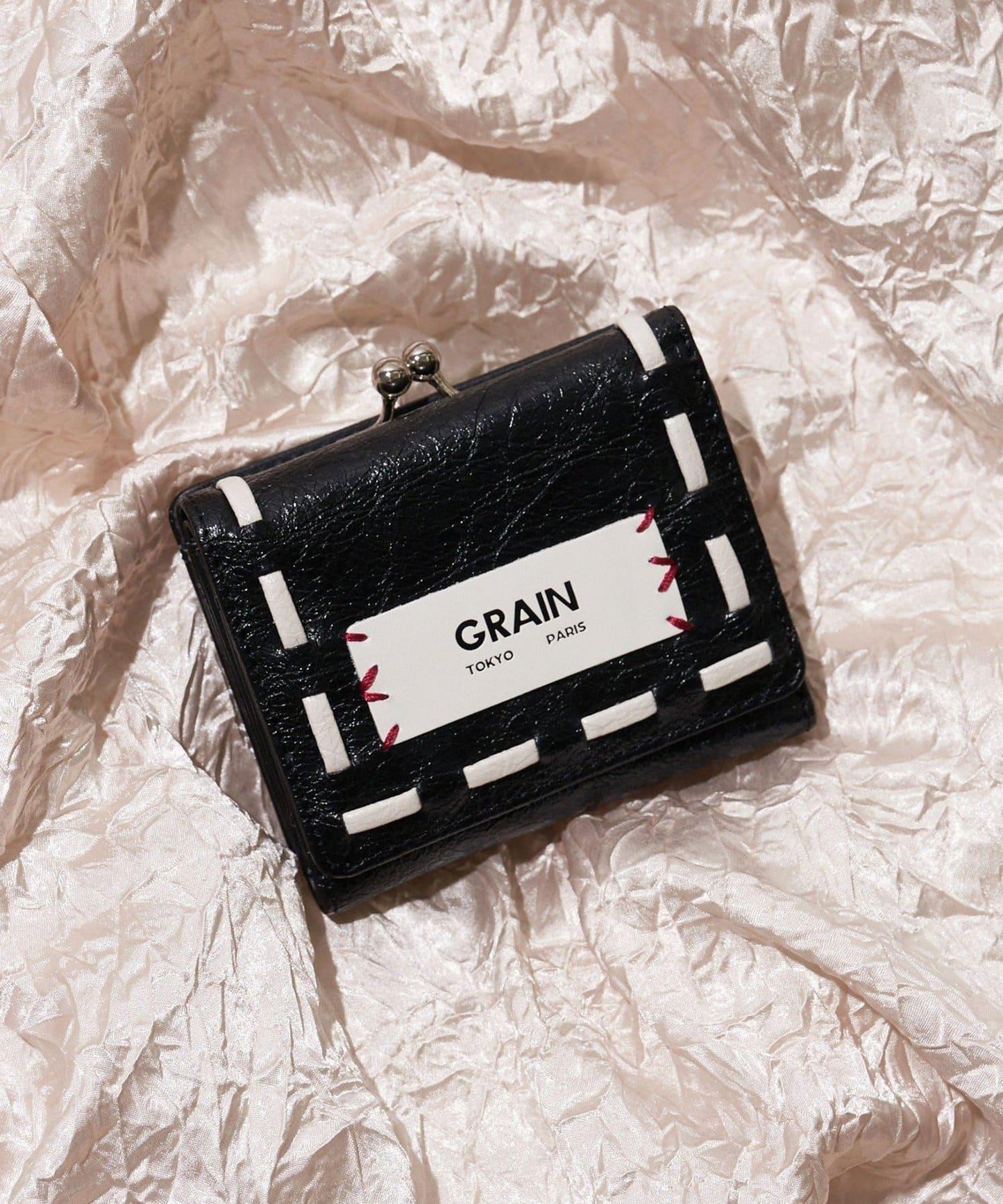 GRAIN/グレイン 復古走線三折口金錢包