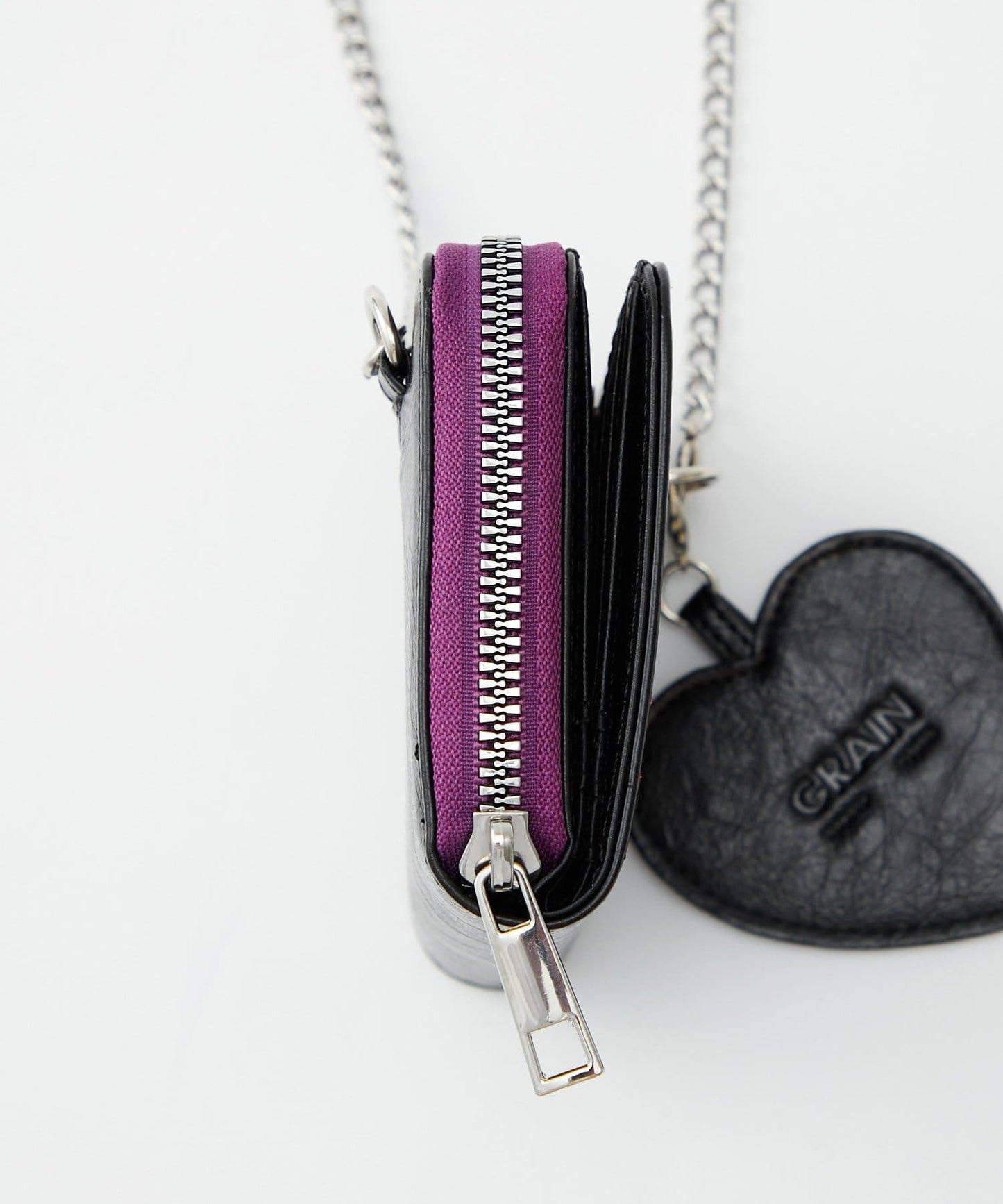 GRAIN/グレイン 二折心形吊飾 2WAY 錢包