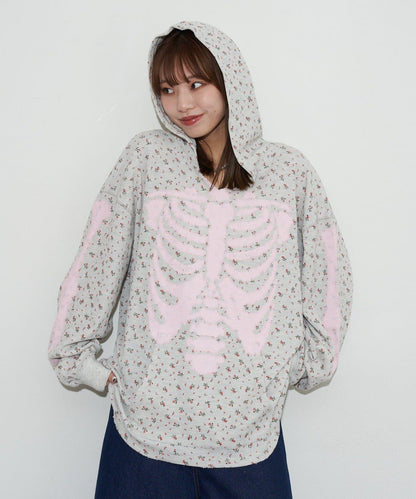 漸褪花紋開領 waffle 質感保暖上衣（RePRODUCTION LABEL / リプロダクションレーベル）