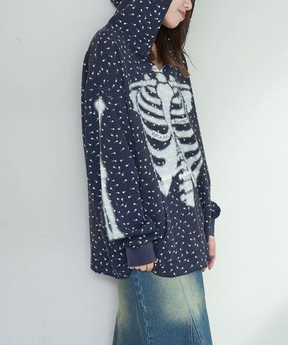 漸褪花紋開領 waffle 質感保暖上衣（RePRODUCTION LABEL / リプロダクションレーベル）