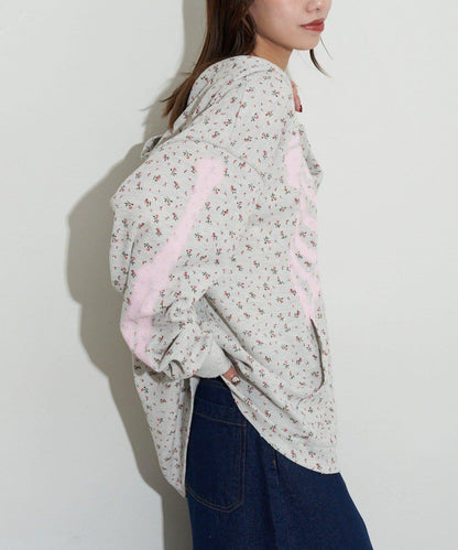 漸褪花紋開領 waffle 質感保暖上衣（RePRODUCTION LABEL / リプロダクションレーベル）