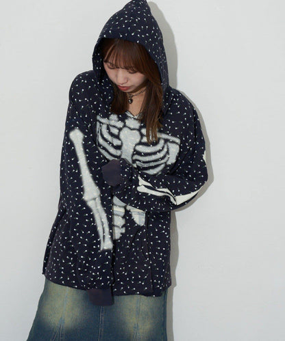 漸褪花紋開領 waffle 質感保暖上衣（RePRODUCTION LABEL / リプロダクションレーベル）