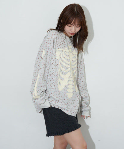 圓領漸變花卉熱感上衣