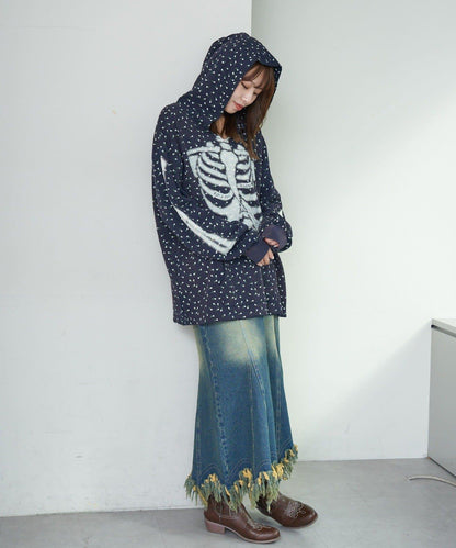 漸褪花紋開領 waffle 質感保暖上衣（RePRODUCTION LABEL / リプロダクションレーベル）