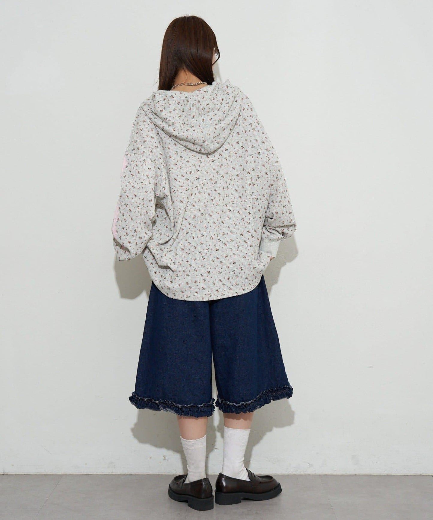 漸褪花紋開領 waffle 質感保暖上衣（RePRODUCTION LABEL / リプロダクションレーベル）