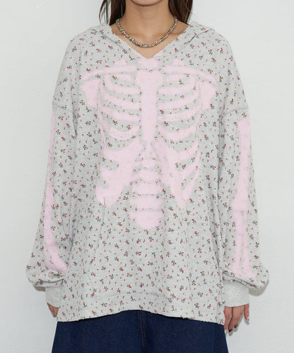 漸褪花紋開領 waffle 質感保暖上衣（RePRODUCTION LABEL / リプロダクションレーベル）