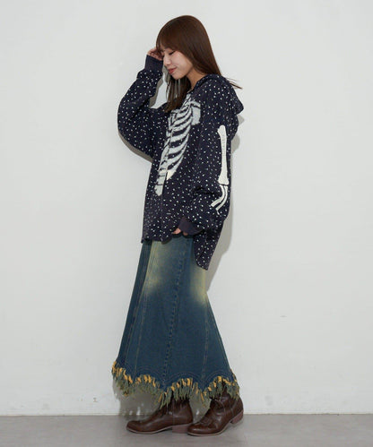 漸褪花紋開領 waffle 質感保暖上衣（RePRODUCTION LABEL / リプロダクションレーベル）