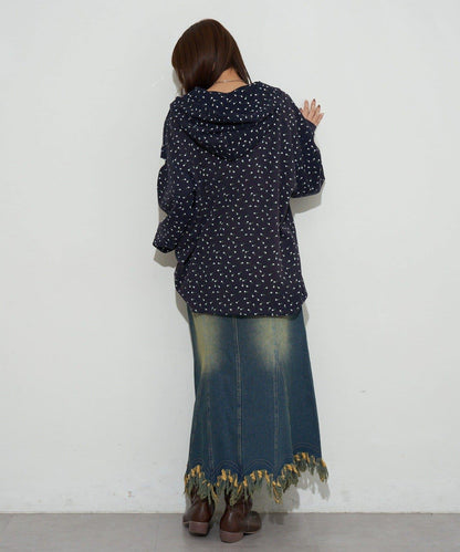 漸褪花紋開領 waffle 質感保暖上衣（RePRODUCTION LABEL / リプロダクションレーベル）