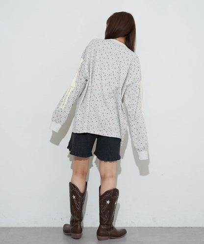 圓領漸變花卉熱感上衣