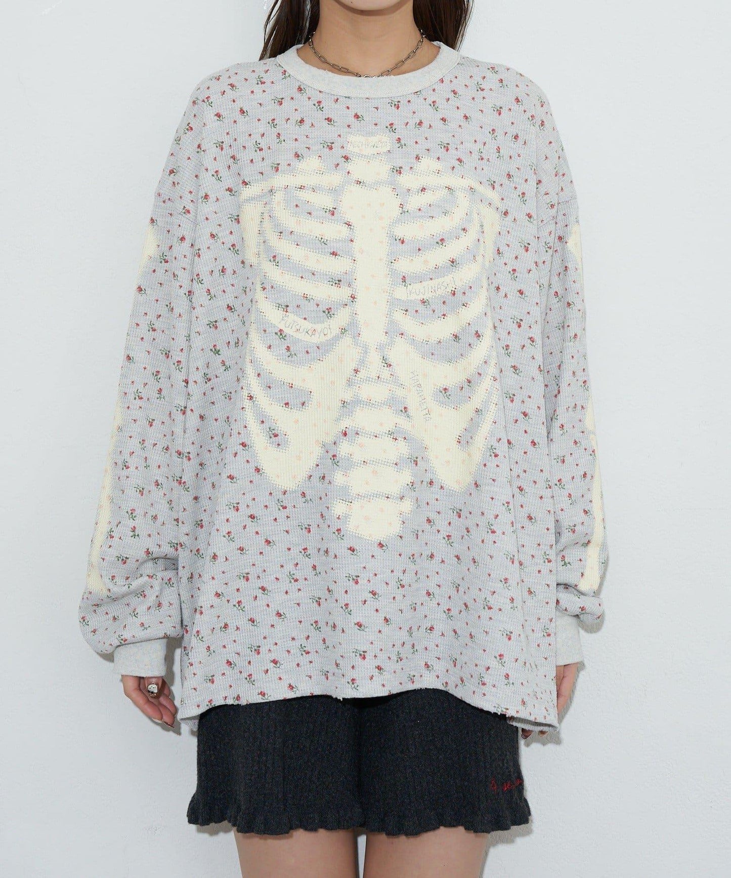 圓領漸變花卉熱感上衣