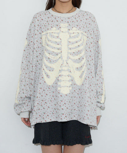 圓領漸變花卉熱感上衣