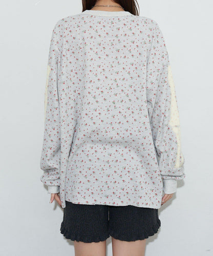 圓領漸變花卉熱感上衣