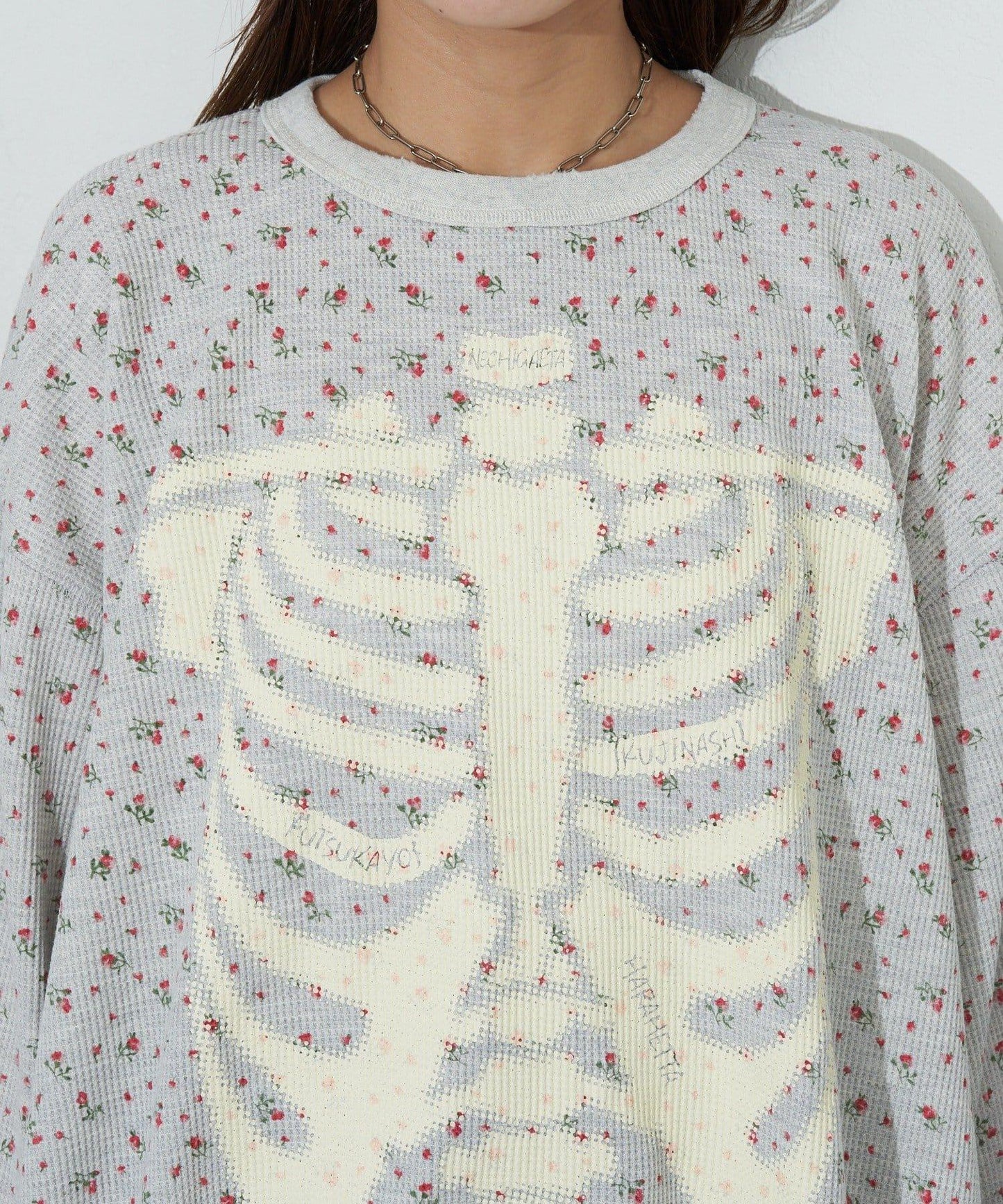 圓領漸變花卉熱感上衣