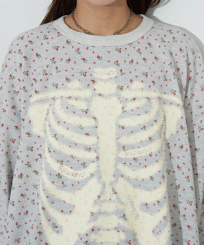 圓領漸變花卉熱感上衣