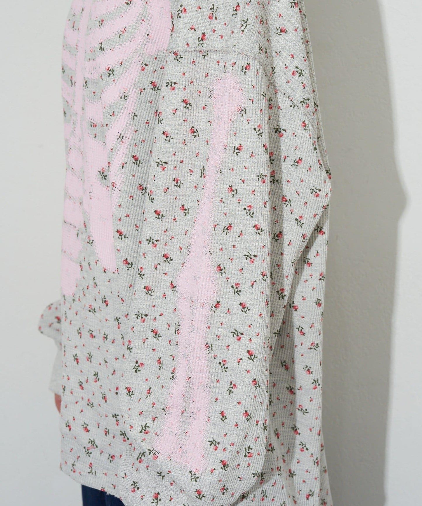 漸褪花紋開領 waffle 質感保暖上衣（RePRODUCTION LABEL / リプロダクションレーベル）