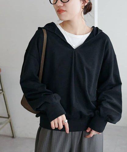 透感毛圈連帽開襟套頭上衣