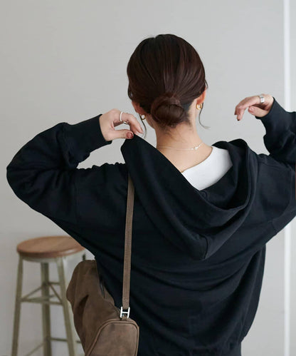 透感毛圈連帽開襟套頭上衣