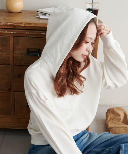 透感毛圈連帽開襟套頭上衣