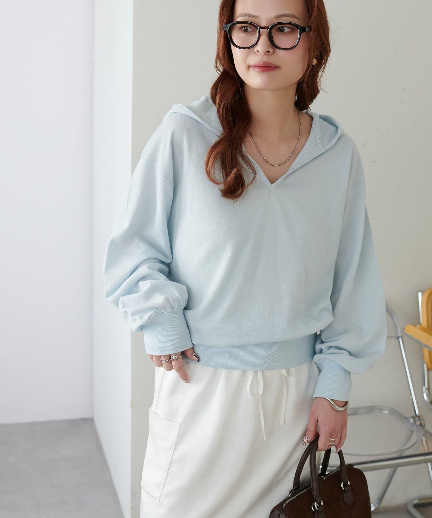 透感毛圈連帽開襟套頭上衣