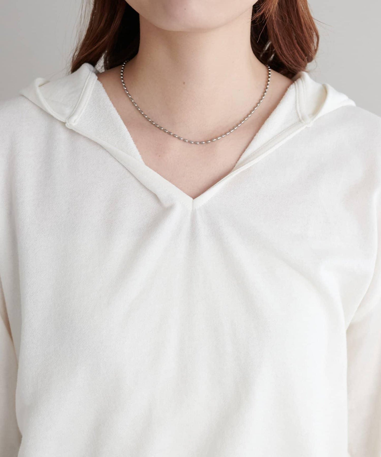 透感毛圈連帽開襟套頭上衣