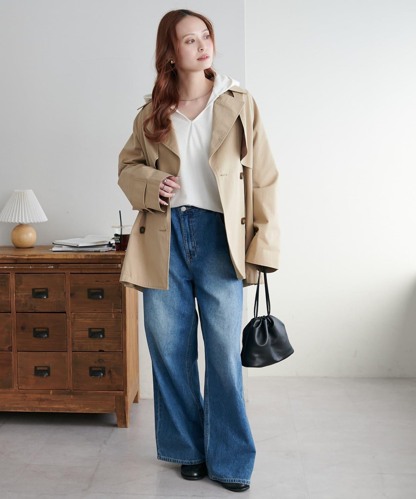 透感毛圈連帽開襟套頭上衣