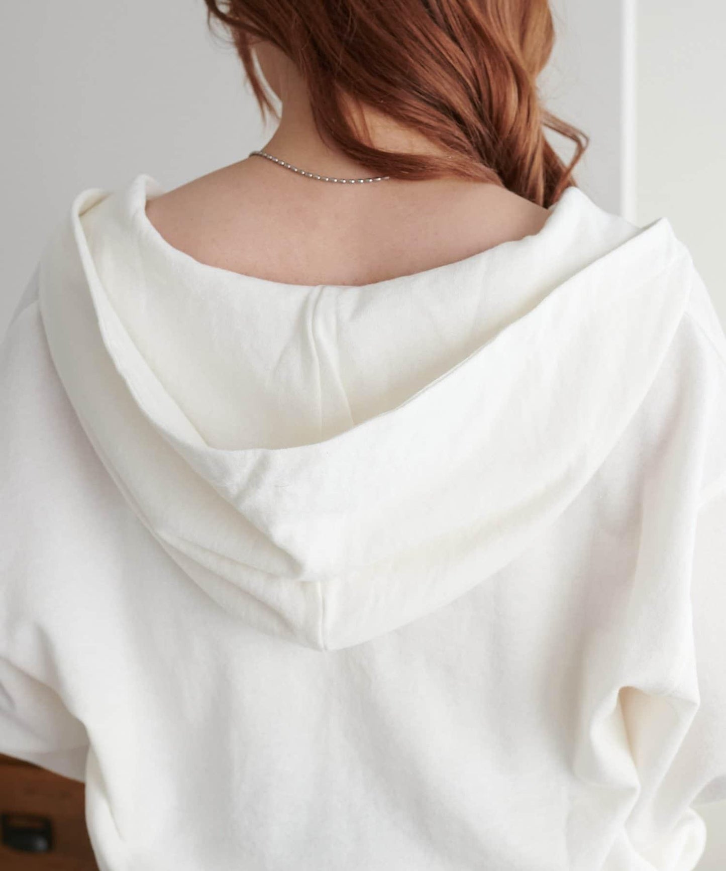 透感毛圈連帽開襟套頭上衣