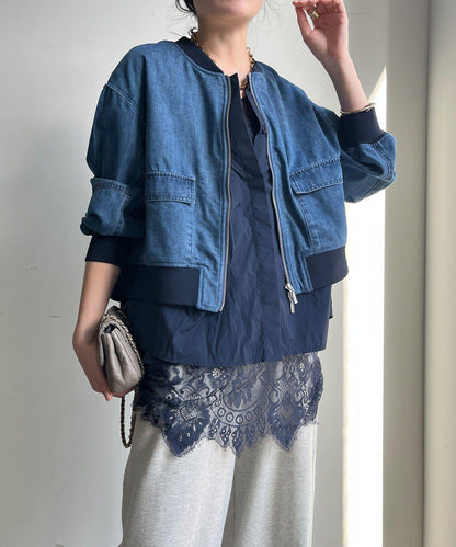 異材質拼接 牛仔 短外套（網絡）