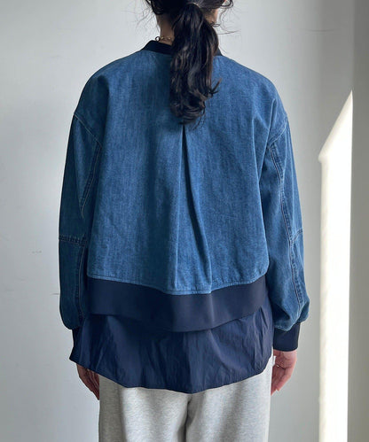 異材質拼接 牛仔 短外套（網絡）