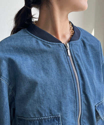 異材質拼接 牛仔 短外套（網絡）