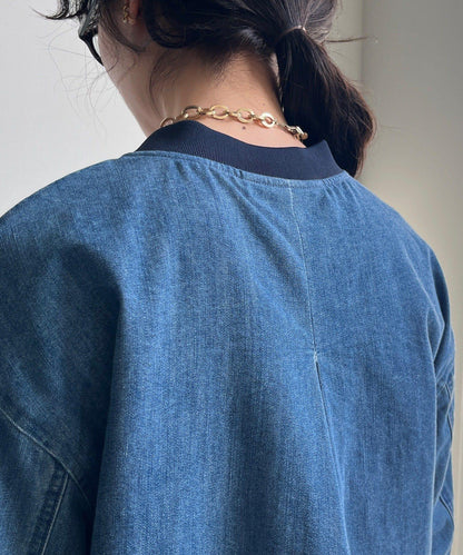 異材質拼接 牛仔 短外套（網絡）