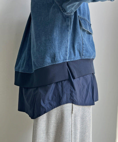 異材質拼接 牛仔 短外套（網絡）