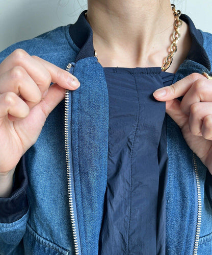 異材質拼接 牛仔 短外套（網絡）