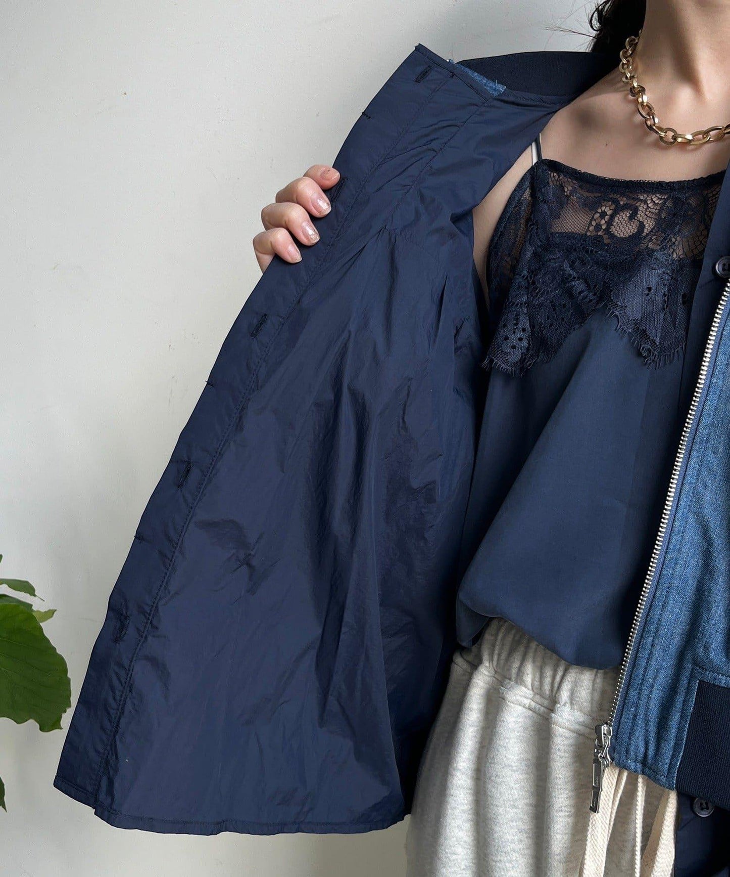 異材質拼接 牛仔 短外套（網絡）