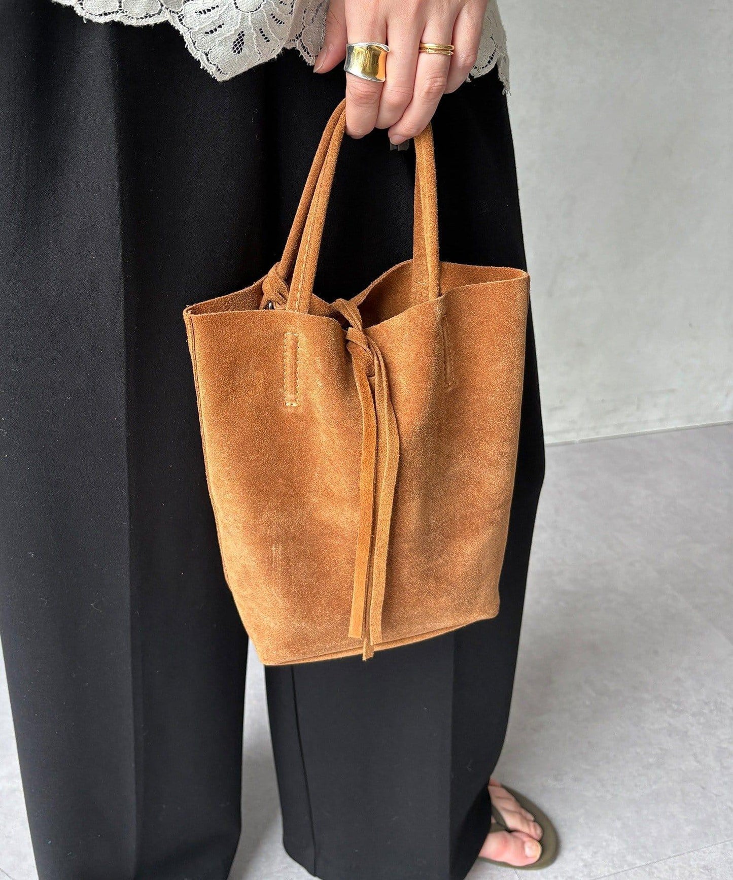 麂皮迷你托特包