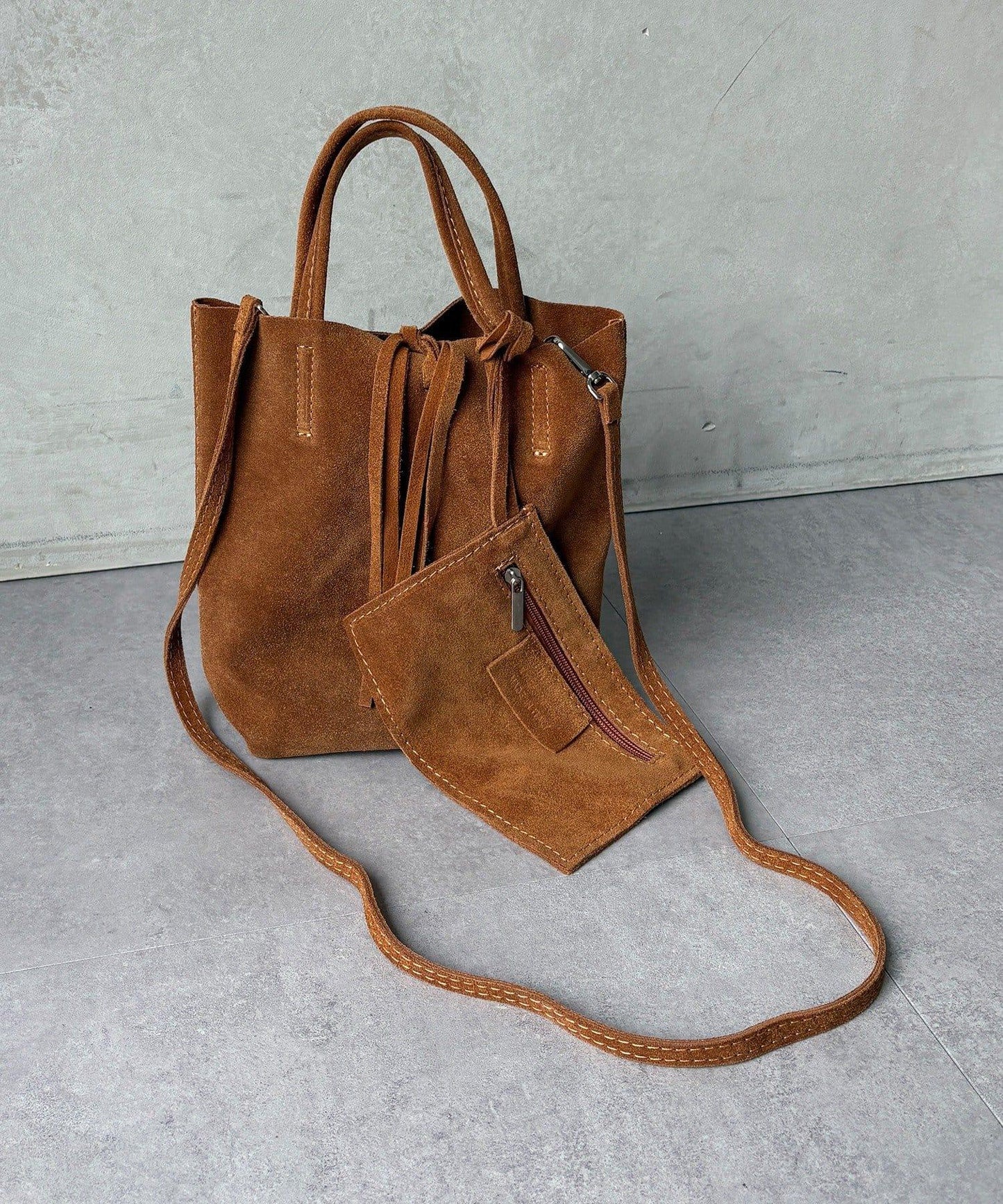 麂皮迷你托特包