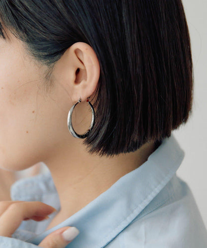 《金屬アレルギー対応/ステンレス》 圖案裝飾 圈式 耳環