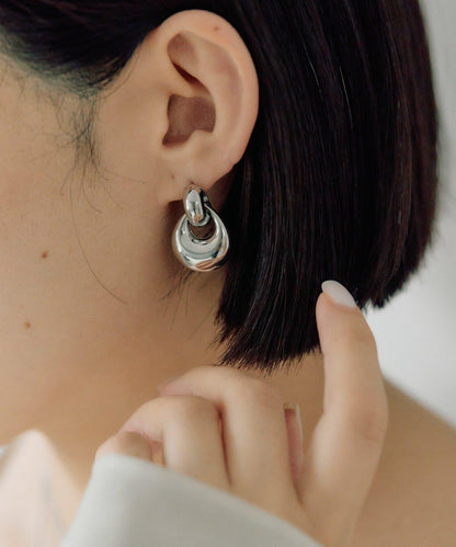 防金屬過敏 不鏽鋼 水滴圓環 耳飾