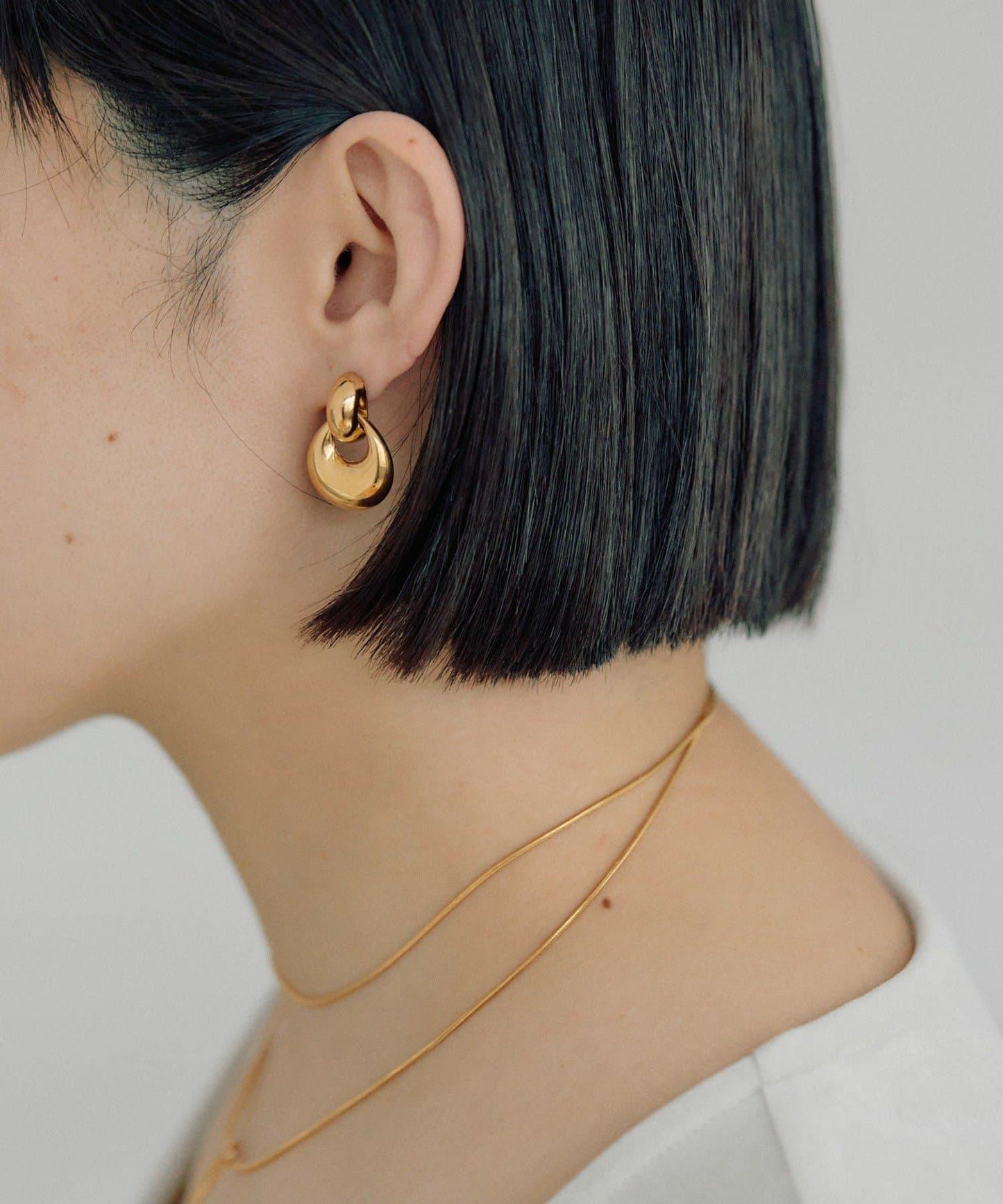 防金屬過敏 不鏽鋼 水滴圓環 耳飾