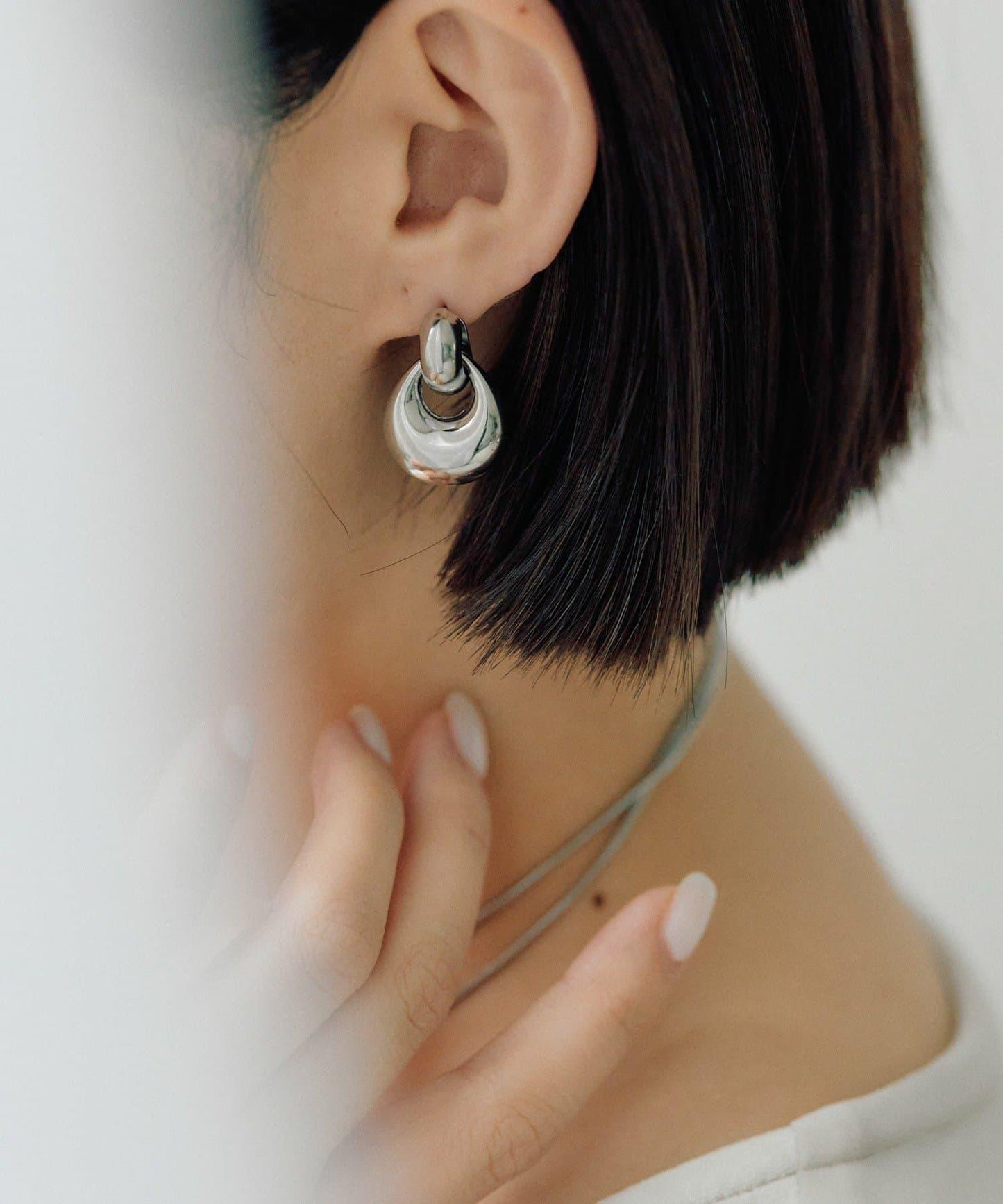 防金屬過敏 不鏽鋼 水滴圓環 耳飾