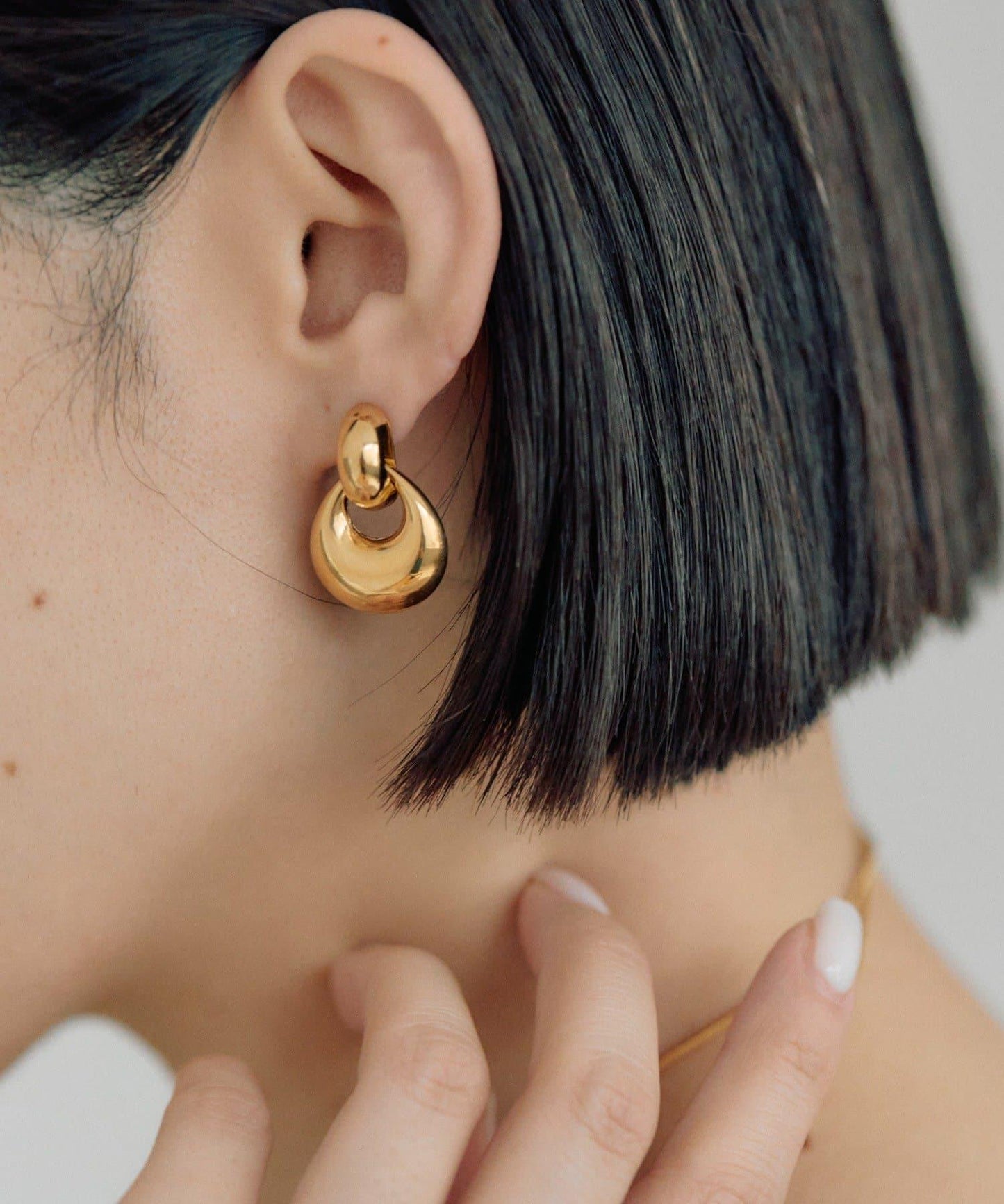 防金屬過敏 不鏽鋼 水滴圓環 耳飾