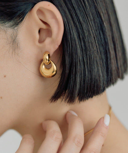 防金屬過敏 不鏽鋼 水滴圓環 耳飾