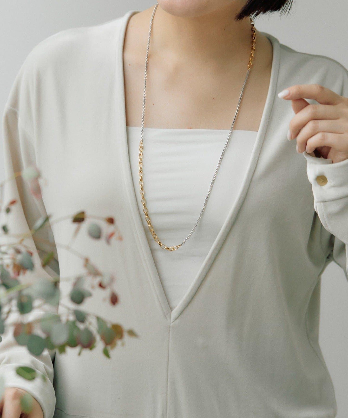 雙配色長款項鍊