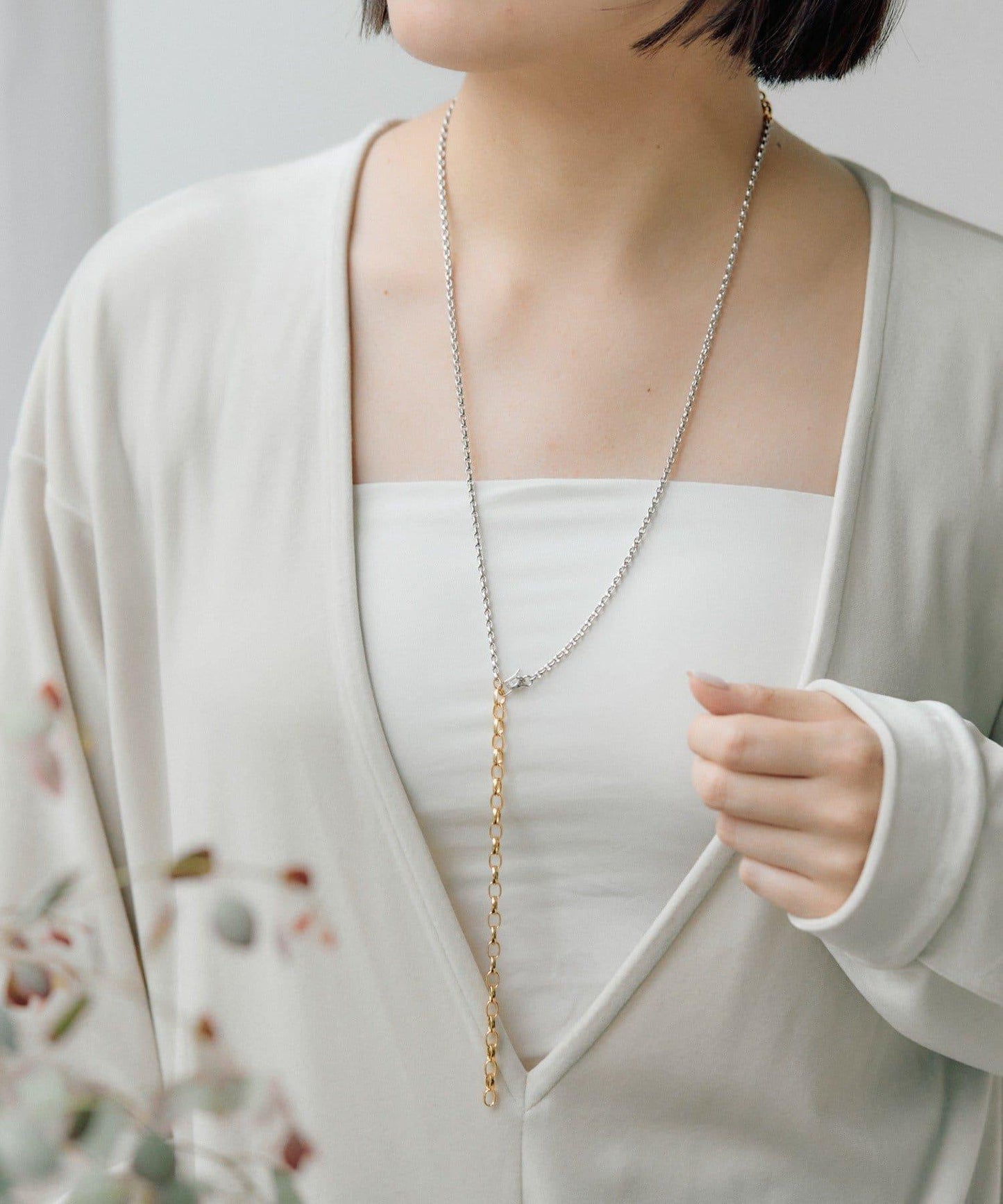 雙配色長款項鍊