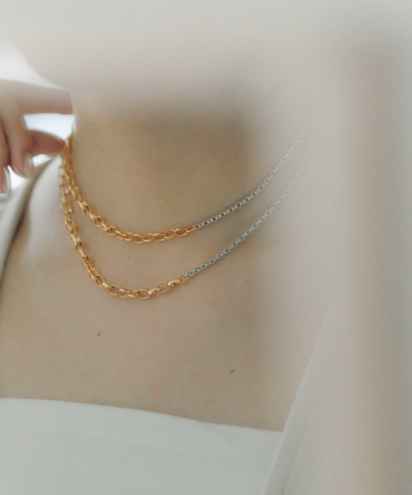 雙配色長款項鍊