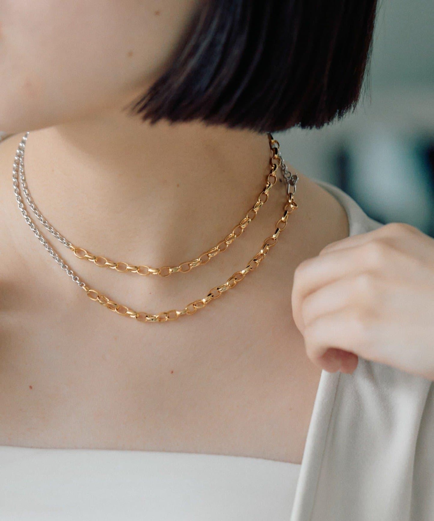 雙配色長款項鍊