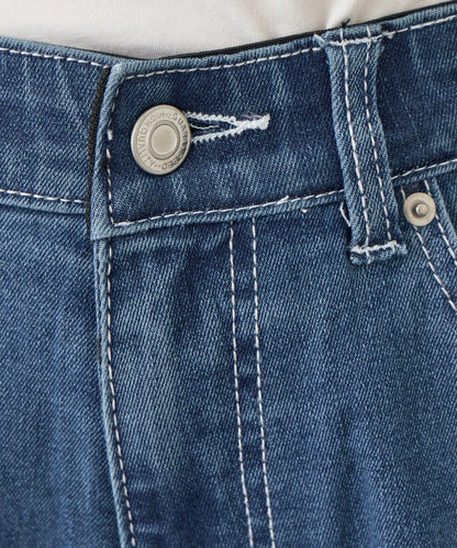 明線直筒牛仔褲